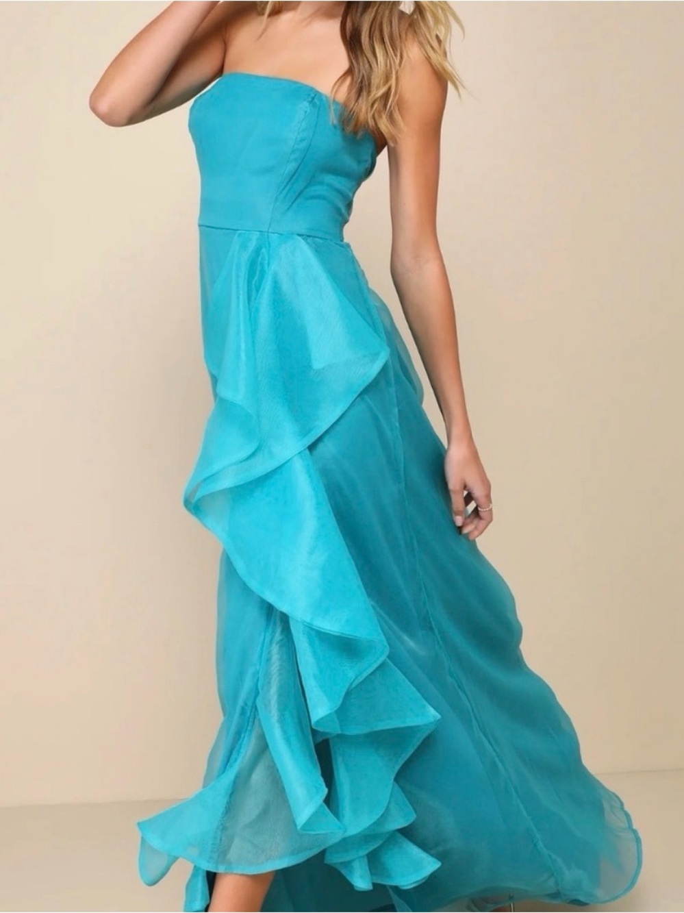 Lulu's Vibrant Blue Backless Dress